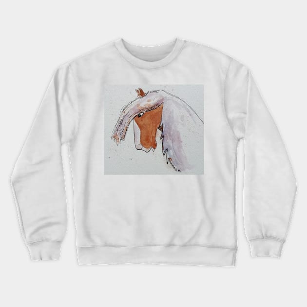 Horse portrait. Crewneck Sweatshirt by DebTheZeb